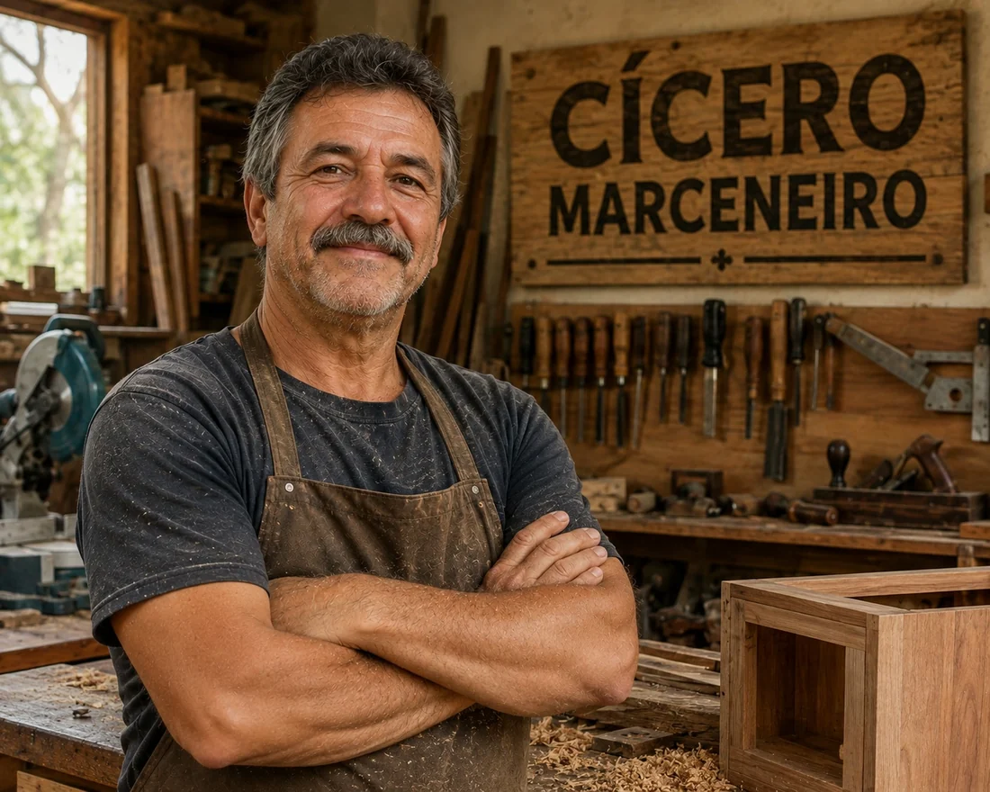 Retrato de Cícero em sua marcenaria